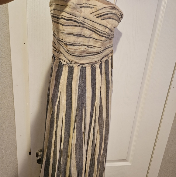 Free people stripe me up midi dress with raw hem - Picture 2 of 4
